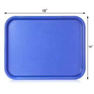 New Star Foodservice 24722 Blue Plastic Fast Food Tray, 14 by 18 Inch, Set of 12
