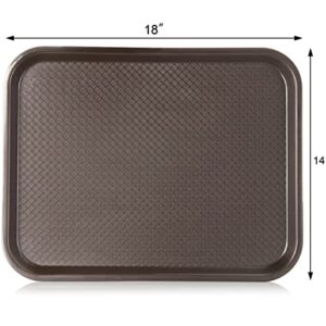 New Star Foodservice 24753 Brown Plastic Fast Food Tray, 14 by 18-Inch, Set of 12