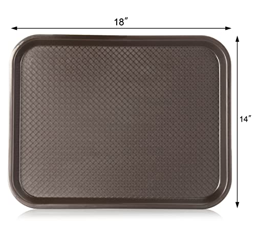 New Star Foodservice 24753 Brown Plastic Fast Food Tray, 14 by 18-Inch, Set of 12