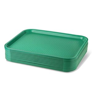 new star foodservice 24784 green plastic fast food tray, 14 by 18-inch, set of 12