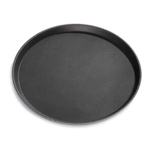 New Star Foodservice 25033 Restaurant Grade Non-Slip Tray, Plastic, Rubber Lined, Round (14-Inch, Black)