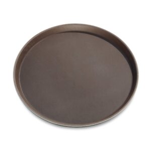 New Star Foodservice 25064 Restaurant Grade Non-Slip Tray, Plastic, Rubber Lined, Round, 14-Inch, Brown