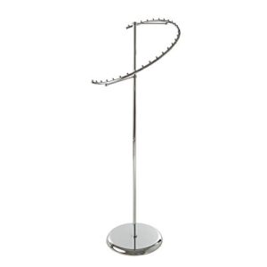 Spiral Clothing Rack 67" High with 29 Ball Stops - 26" No-Tip Base - Chrome