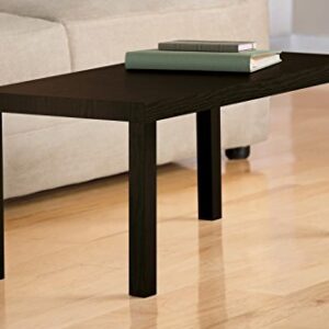 Ameriwood Home Parsons Coffee Table, Espresso, 19 in x 39 in x 18 in (D x W x H)