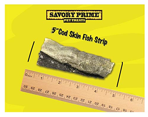 Savory Prime Cod Skin Fish Strips, 16-Ounce, No Artificial Color, All Breed Sizes (62016)