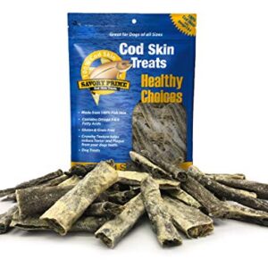 Savory Prime Cod Skin Fish Strips, 16-Ounce, No Artificial Color, All Breed Sizes (62016)