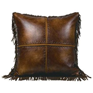 hiend accents faux leather western accent pillow