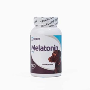 k9 choice 5mg melatonin chewable tablets - 180ct bottle, specially formulated melatonin for dogs