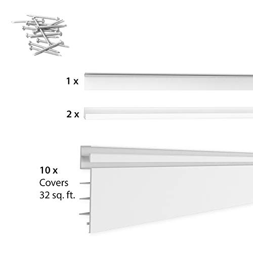 Proslat 88102 Heavy Duty PVC Slatwall Garage Organizer, 8-Feet by 4-Feet Section, White