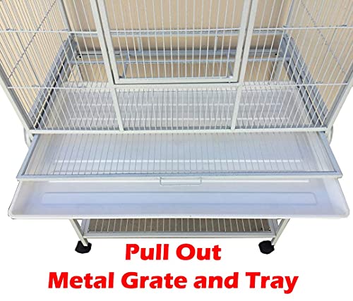 New Large Wrought Iron 4 Levels Ferret Chinchilla Sugar Glider Cage 30-Inch by 18-Inch by 63-Inch with Stand on Wheels