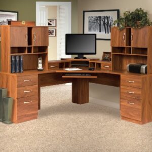 American Furniture Classics L-Work Center with Monitor Platform and Two Hutches