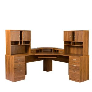 American Furniture Classics L-Work Center with Monitor Platform and Two Hutches