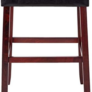 Crown Mark 2987 Kent Saddle Chair, Black, 2 Per Box