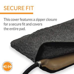 K&H Pet Products Small Animal Heated Pad Deluxe Replacement Cover (Heated Pad Sold Separately) Gray 9 X 12 Inches