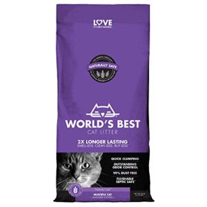 world's best cat litter, scented clumping litter formula for multiple cats, 28-pounds