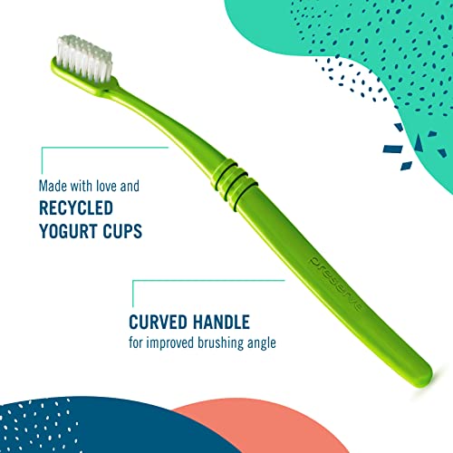 Preserve Eco Friendly Adult Toothbrushes, Made in The USA from Recycled Plastic, Lightweight Paper Packaging, Ultra Soft Bristles, Colors Vary, 6 Pack