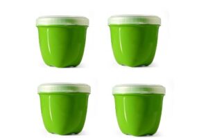 preserve food storage container kitchen supplies, set of 4, apple green