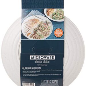 Nordic Ware Polypropylene Plates Microwave Serveware, 10", White