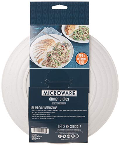 Nordic Ware Polypropylene Plates Microwave Serveware, 10", White