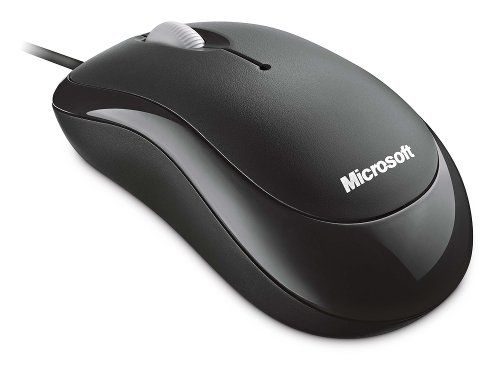 Microsoft Basic Optical Mouse - Black. Comfortable, Right/Left Hand Use, Ergonomic Design, Wired USB Mouse, for PC/Laptop/Desktop