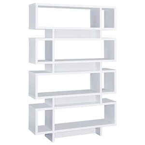 coaster home furnishings reid 4-tier open back bookcase white