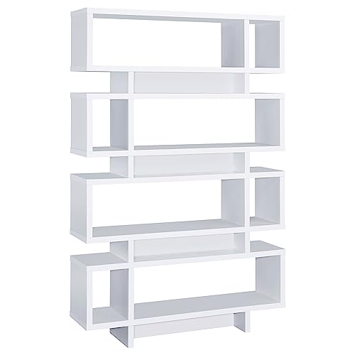 Coaster Home Furnishings Reid 4-Tier Open Back Bookcase White