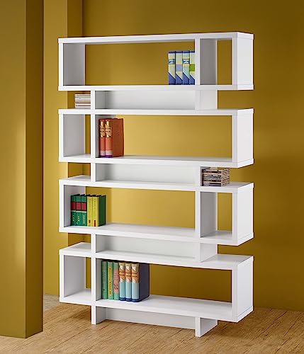 Coaster Home Furnishings Reid 4-Tier Open Back Bookcase White