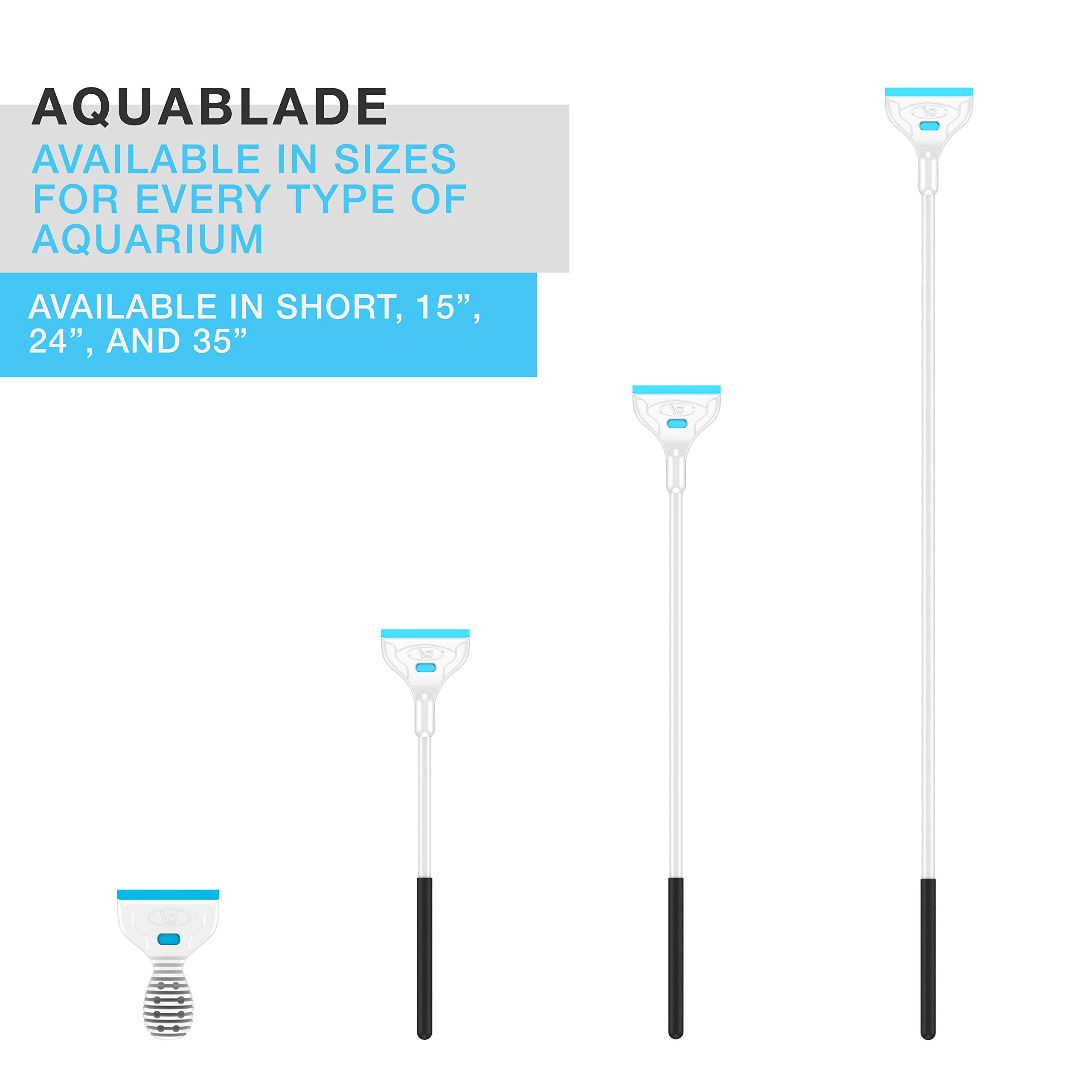 Continuum Aquatics AquaBlade P - Acrylic Safe Aquarium Scraper w/ Plastic Blade, Long, White