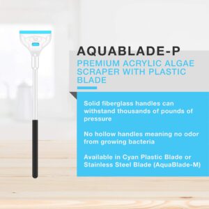 Continuum Aquatics AquaBlade P - Acrylic Safe Aquarium Scraper w/ Plastic Blade, Long, White