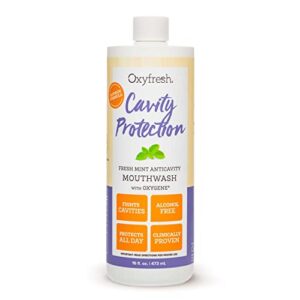 oxyfresh cavity protection fluoride mouthwash – anticavity mouthwash for sensitive teeth – non-staining, alcohol free – lasting fresh breath. 16 oz.