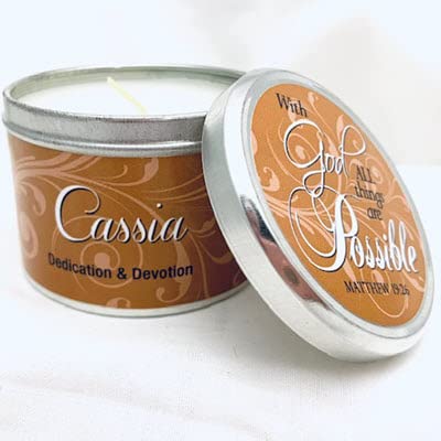 1 X Scented Candle - Cassia (Scripture TIN 6 Oz)