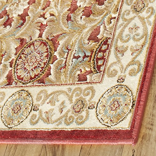 SAFAVIEH Paradise Collection Runner Rug - 2' x 7', Red, Oriental Viscose Design, Ideal for High Traffic Areas in Living Room, Bedroom (PAR08-202)