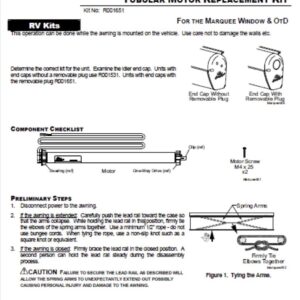 Carefree R001651 Marquee Over the Door and Window RV Awning 12V Tubular Motor with 3-Slot Roller