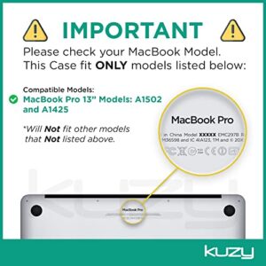 Kuzy Older Version Case Compatible with MacBook Pro 13 inch Case 2015-2012 Release Models A1425 A1502 MacBook Pro Case Retina Display Hard Shell Cover for 13.3 inch Mac Book Pro Case, Black