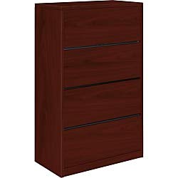 hon 10516nn 10500 series four-drawer lateral file, 36w x 20d x 59-1/8h, mahogany