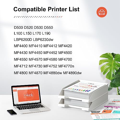 V4INK Compatible CRG 128 CE278A Toner Cartridge Replacement for Canon 128 HP 78A for Canon D530 D550 LBP6230dw LBP6200d L190 MF4890dw MF4880dw MF4450 MF4550d MF4570dn HP P1606dn P1600 M1536dnf 2 Pack