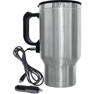 brentwood travel mug 12 volt heated, 1 count (pack of 1), stainless steel