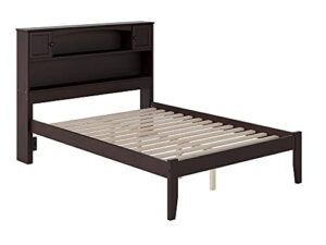 afi newport full platform bed with open footboard and turbo charger in espresso