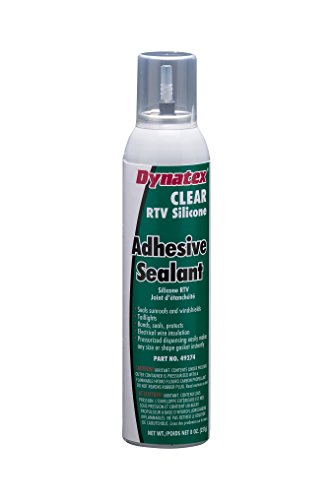 Dynatex 49274 RTV Silicone Adhesive Sealant, 8 oz Automatic Can, Clear