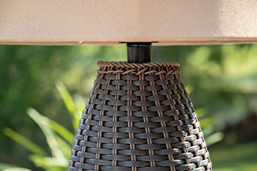 Kenroy Home 32203BRZ Sunset Outdoor Table Lamp with Bronze Finish, Casual Style, 29.25" Height, 16" Width, 16" Depth