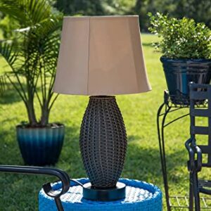 Kenroy Home 32203BRZ Sunset Outdoor Table Lamp with Bronze Finish, Casual Style, 29.25" Height, 16" Width, 16" Depth