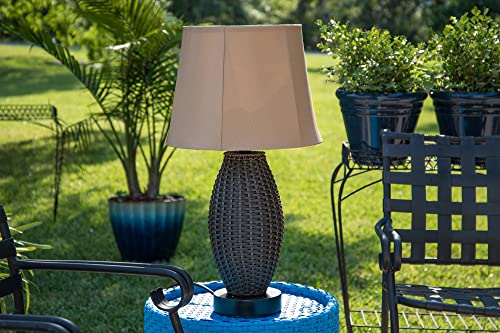 Kenroy Home 32203BRZ Sunset Outdoor Table Lamp with Bronze Finish, Casual Style, 29.25" Height, 16" Width, 16" Depth