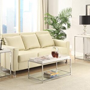 Convenience Concepts Palm Beach Coffee Table with Shelf and Removable Trays, White