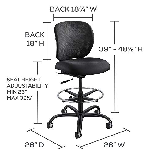 Safco Products Vue Heavy Duty Stool 3394BL; Rated for 24/7 Use; Holdsup To 350 lbs 4 Smooth Rolling Durable Wheels