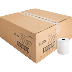 business source, bsn25346, thermal paper rolls, 50 / carton, white