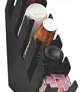 Dispense-Rite LID-5BT Five Section Countertop Cup and Lid Organizer and Holder, Durable Construction, Ideal for Restaurant Use