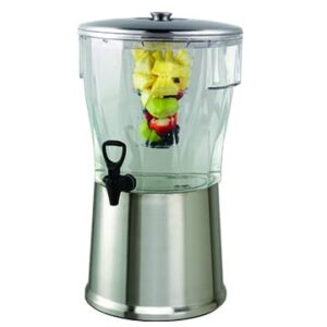 Service Ideas CBDRT5SS Beverage Dispenser, Round, 5 Gallon, Stainless Steel w/Infuser Tube, Silver