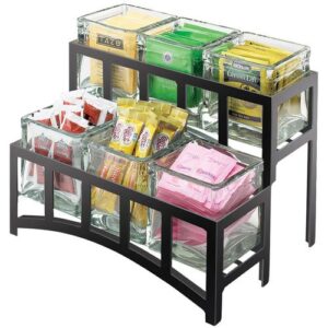 cal-mil 1723-13 mission jar display, 2 tier, 14" width x 9" depth x 7" height, black