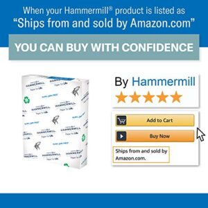 Hammermill Printer Paper, Great White 100% Recycled Paper, 8.5 x 11 - 1 Ream (500 Sheets) - 92 Bright, Made in the USA, 086790R