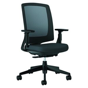 hon lota office chair - mid back mesh desk chair or conference room chair, black (h2281)